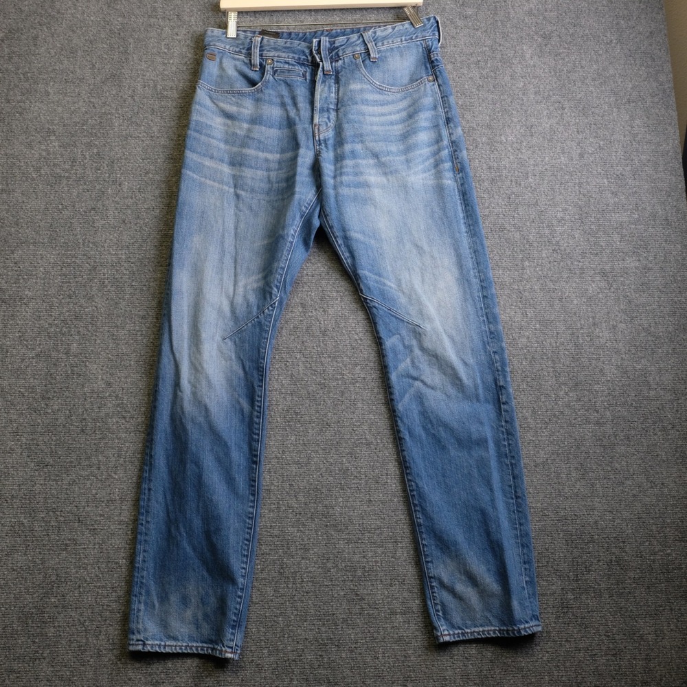 G-Star RAW D-Staq 5-Pocket Tapered Jeans Mens 31x32 Blue Denim D06760-9299-071